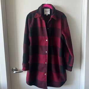 BB Dakota Maroon Buffalo Plaid Shacket/Jacket Size M